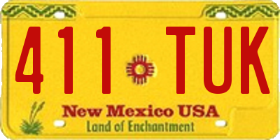 NM license plate 411TUK