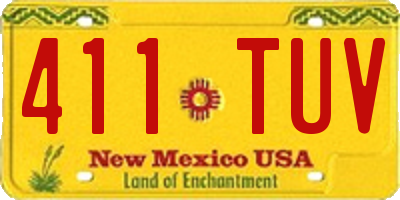 NM license plate 411TUV
