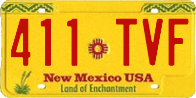 NM license plate 411TVF