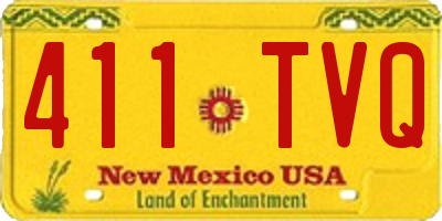 NM license plate 411TVQ