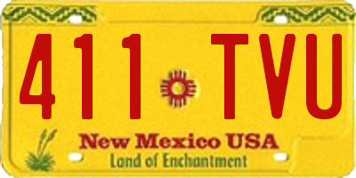 NM license plate 411TVU