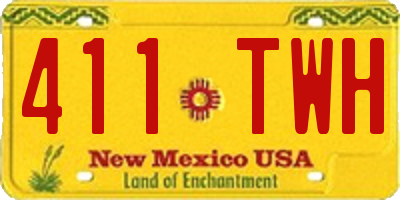 NM license plate 411TWH