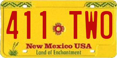 NM license plate 411TWO