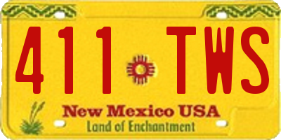 NM license plate 411TWS