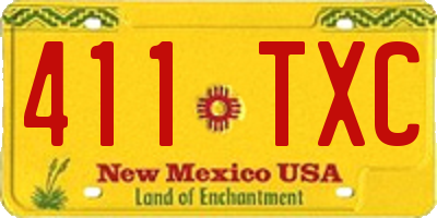 NM license plate 411TXC