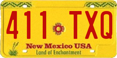 NM license plate 411TXQ