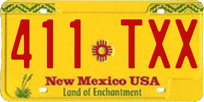 NM license plate 411TXX