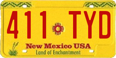 NM license plate 411TYD