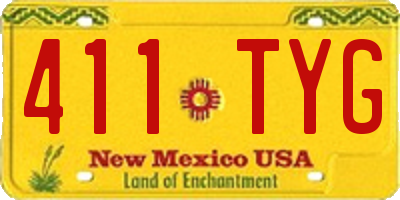 NM license plate 411TYG
