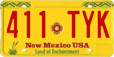 NM license plate 411TYK