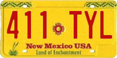 NM license plate 411TYL