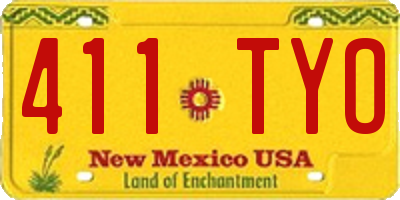 NM license plate 411TYO