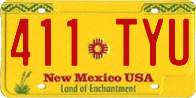 NM license plate 411TYU