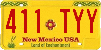 NM license plate 411TYY