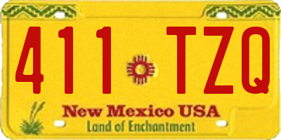 NM license plate 411TZQ