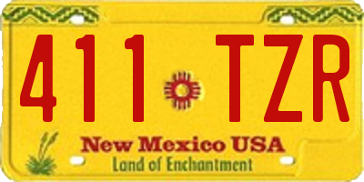 NM license plate 411TZR