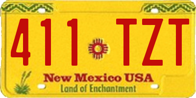 NM license plate 411TZT