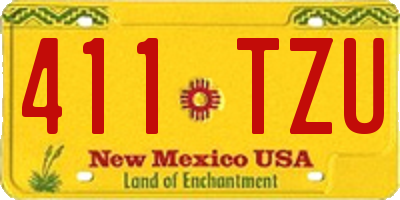 NM license plate 411TZU