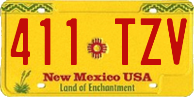 NM license plate 411TZV