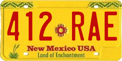 NM license plate 412RAE