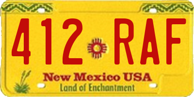 NM license plate 412RAF