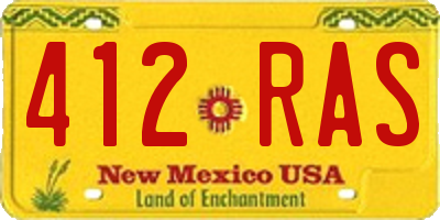 NM license plate 412RAS