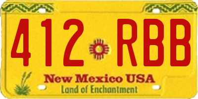 NM license plate 412RBB