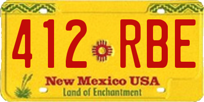 NM license plate 412RBE
