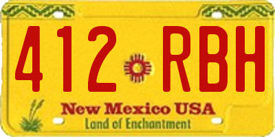NM license plate 412RBH