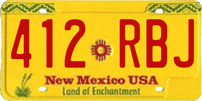 NM license plate 412RBJ