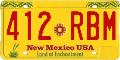 NM license plate 412RBM