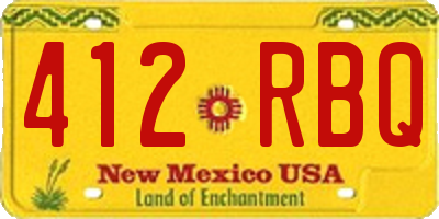 NM license plate 412RBQ