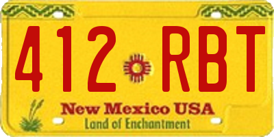 NM license plate 412RBT