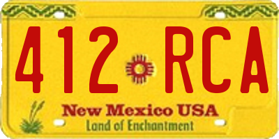 NM license plate 412RCA
