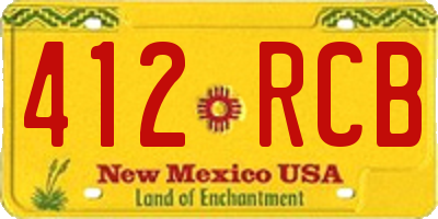 NM license plate 412RCB