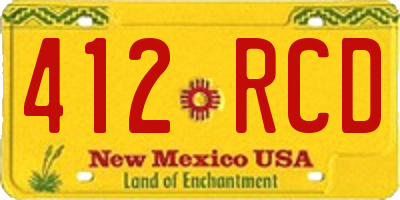 NM license plate 412RCD