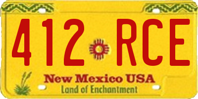 NM license plate 412RCE