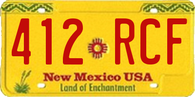 NM license plate 412RCF