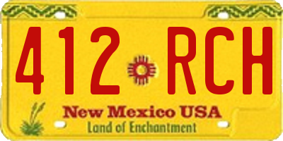 NM license plate 412RCH