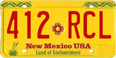 NM license plate 412RCL