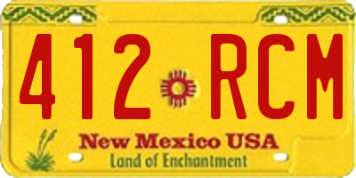 NM license plate 412RCM