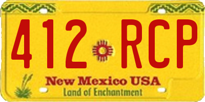 NM license plate 412RCP