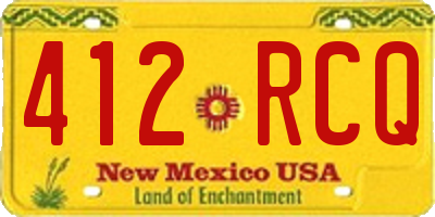 NM license plate 412RCQ