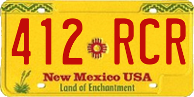 NM license plate 412RCR