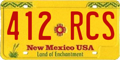 NM license plate 412RCS