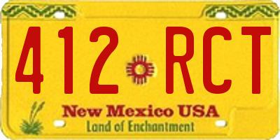 NM license plate 412RCT
