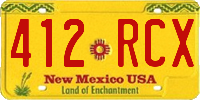 NM license plate 412RCX