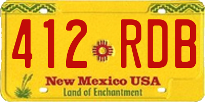 NM license plate 412RDB