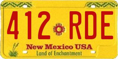 NM license plate 412RDE