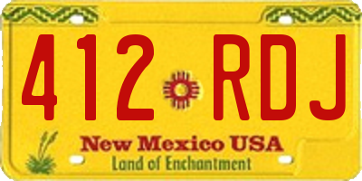NM license plate 412RDJ